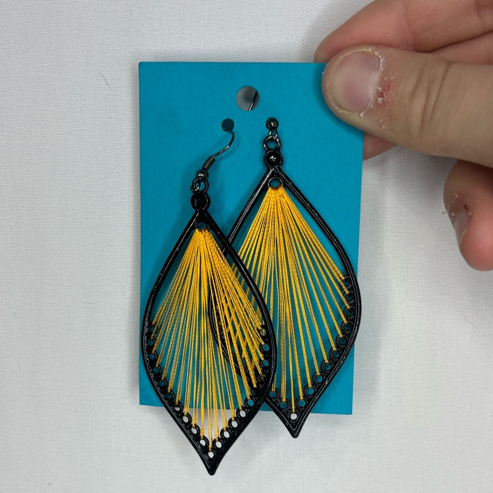 Yellow String Earrings